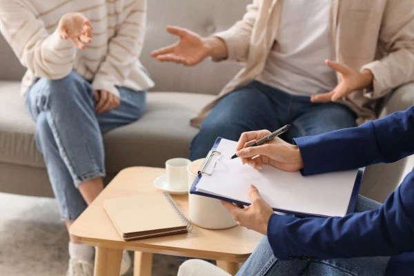 Image of divorce mediation West Sussex in progress.